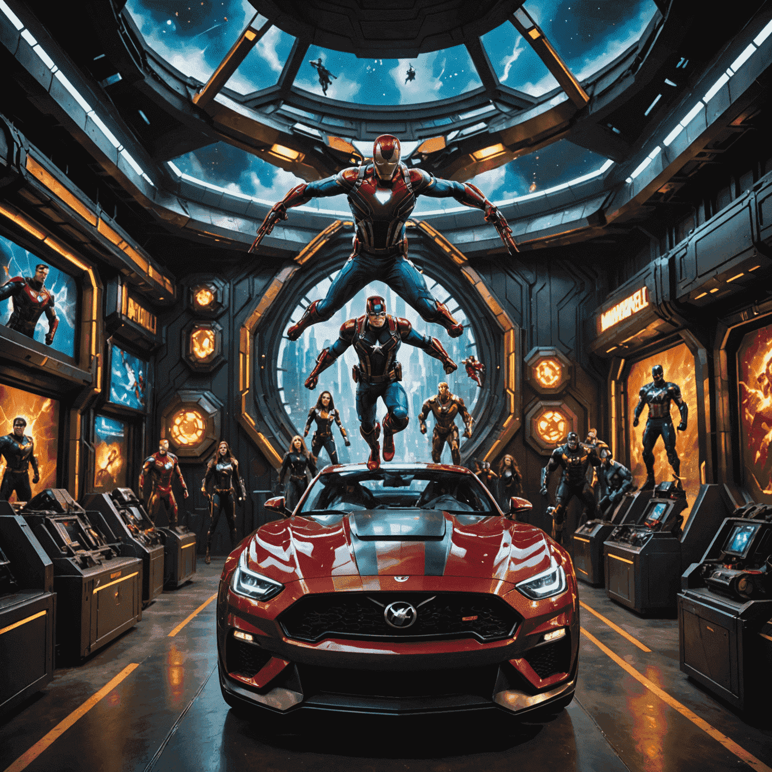 A thrilling new Marvel-themed ride with cutting-edge special effects and immersive scenery, showcasing iconic superheroes in action